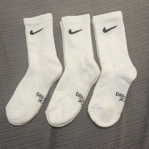 Nike white dri fit socks (pack of 3)
